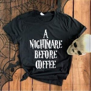 Black Graphic Tee - A Nightmare Before Coffee